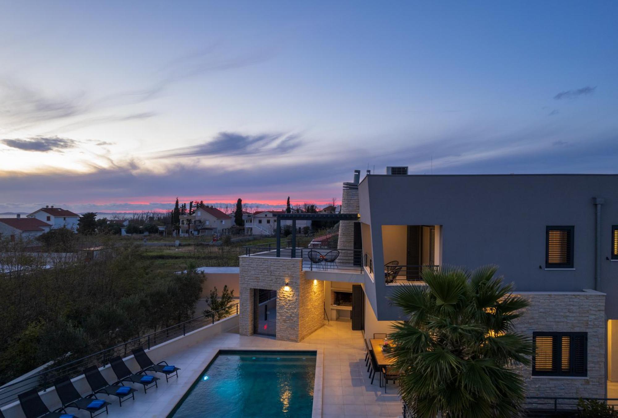 Villa Roca With Heated Pool And Sauna Privlaka  Exterior foto
